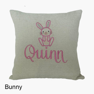 personalized embroidered bunny pillow