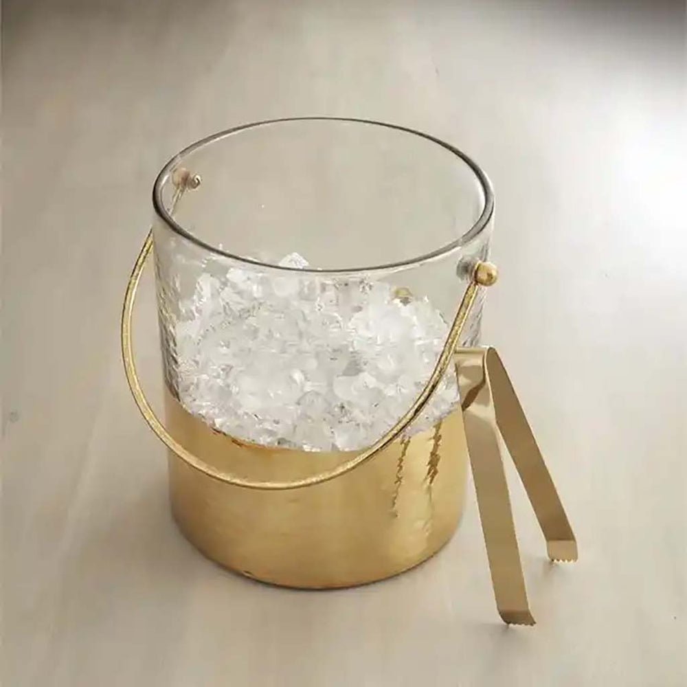 Gold Two-Tone Ice Bucket Set