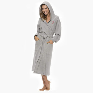 gray hooded sweatshirt long robe