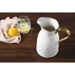 Gold Accented Water Pitcher
