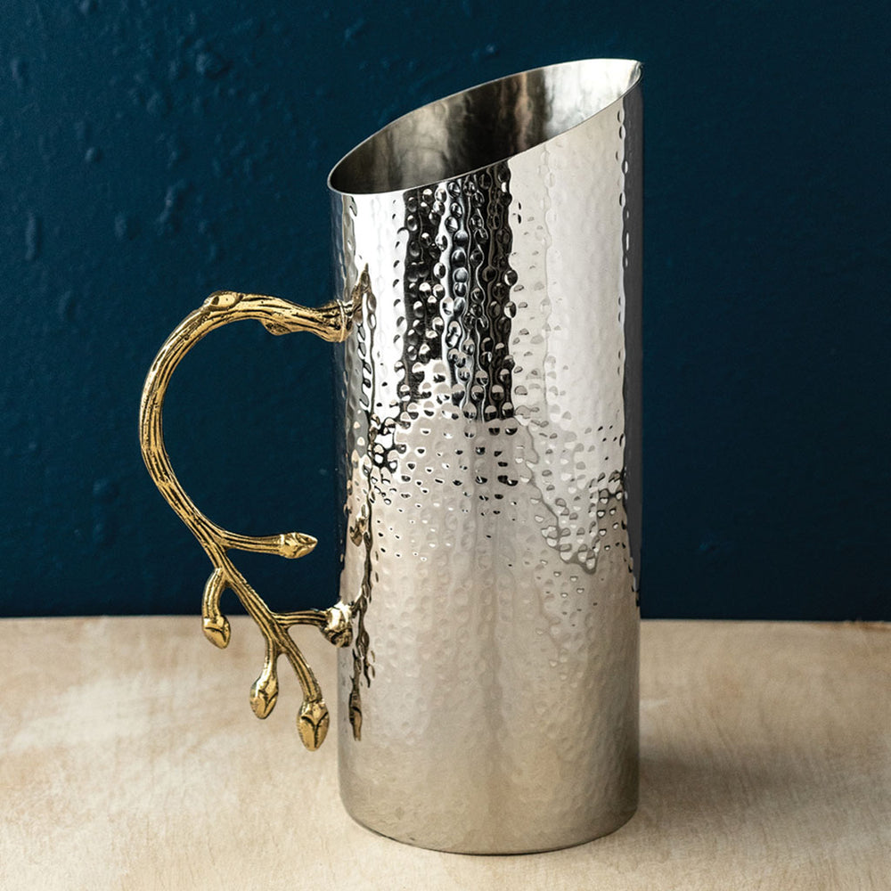 Silver Pitcher with Gold Leaf Handle