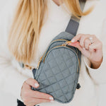 Puffer Bum Bag: Gray