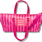 Premium Mahjong Tote Bag | Zipper, Perfect Width and Height | Carry All your Mah Jongg Accessories: Stripes- Pink & Red Tote Bag