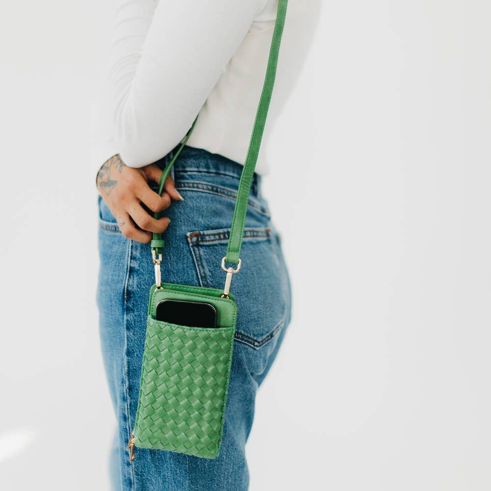 Double Duty Phone Bag : Woven Emerald