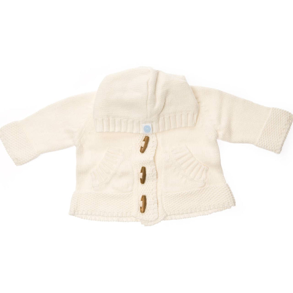 BABY KNIT HOODIE - IVORY: 18-24
