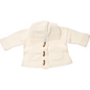 BABY KNIT HOODIE - IVORY: 18-24