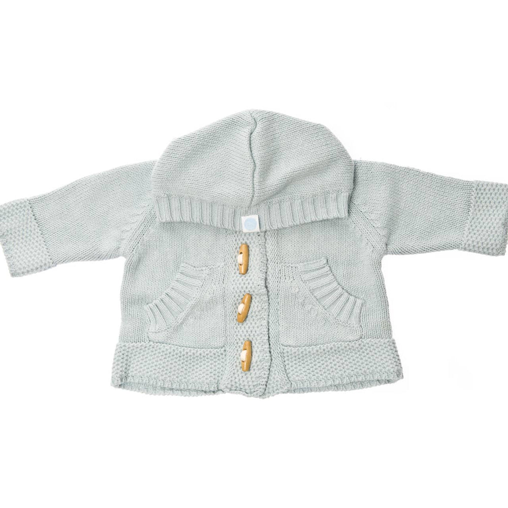 BABY KNIT HOODIE - BLUE: 12-18