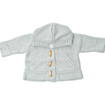 BABY KNIT HOODIE - BLUE: 12-18