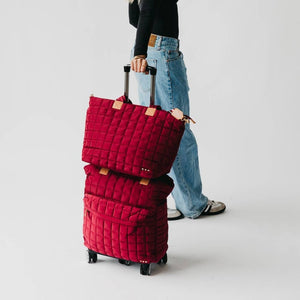 Tenley Quilted Tote Roller Bag: Tan
