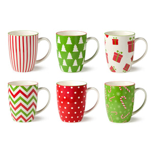 Holiday Fun Christmas Mug 14 oz. (6) asst.
