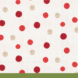 Paper Cocktail Napkins 20ct Winter Berry Dots Christmas