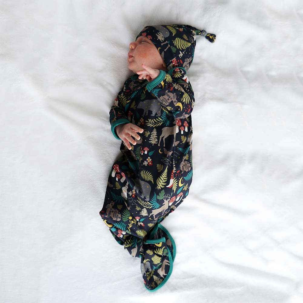 Newborn Gown Set - Night Forest