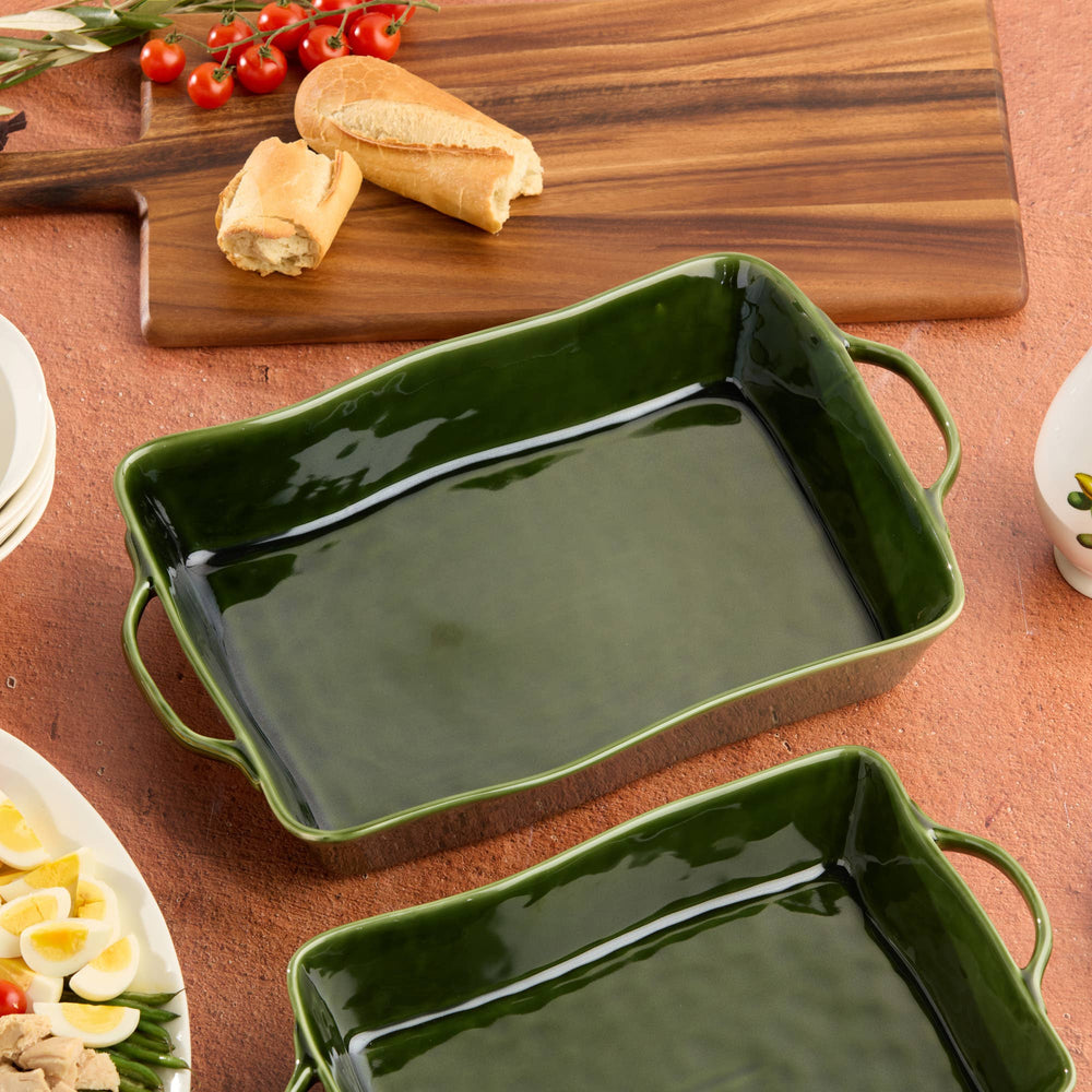 Harvest Fields Large Rectangular Baker 16x10.25x3in