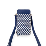 Double Duty Phone Bag : Woven Checkered Navy