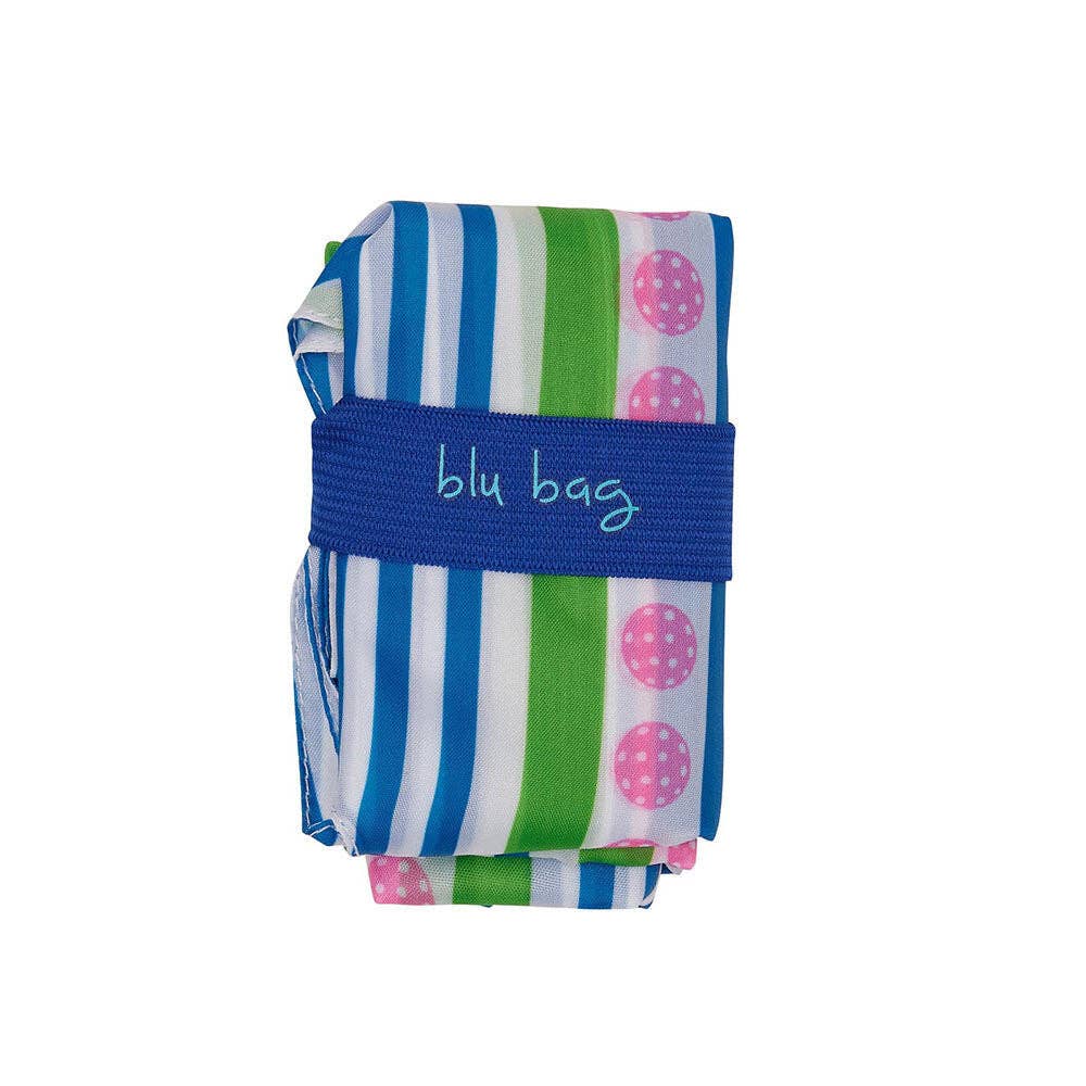 PICKLEBALL STRIPE blu Bag Reusable Shopper Tote