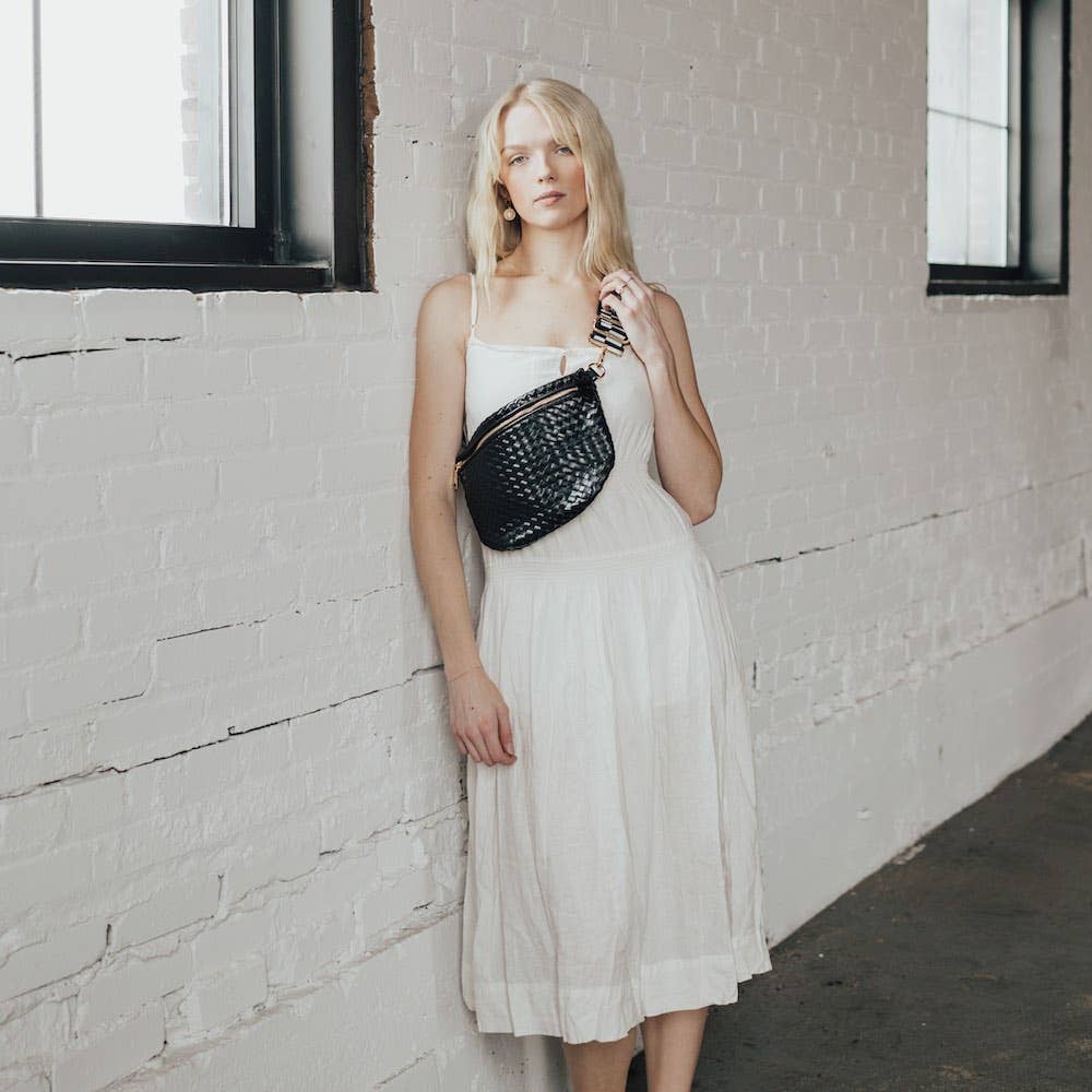 Westlyn Woven Bum Bag: Checkered Brown