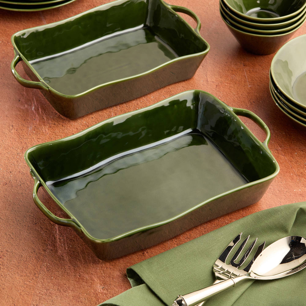 Harvest Fields Large Rectangular Baker 16x10.25x3in