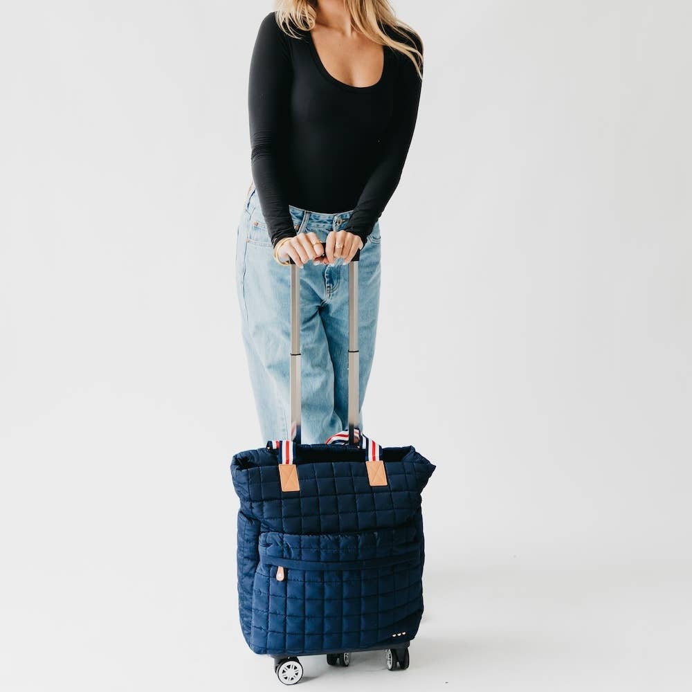 Tenley Quilted Tote Roller Bag: Tan