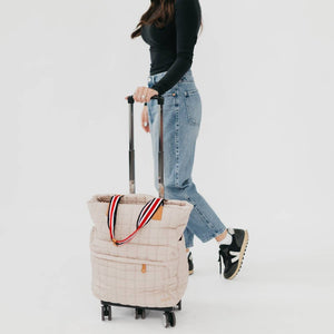 Tenley Quilted Tote Roller Bag: Navy