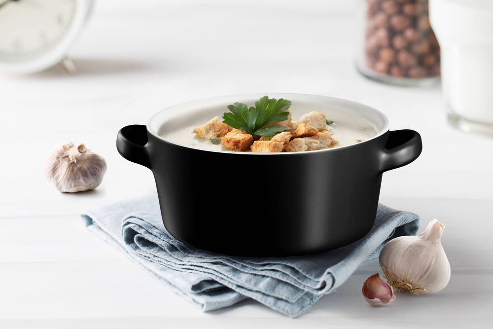 Kook Ceramic Stackable Soup Bowls, 23.6 oz, Set of 4: White
