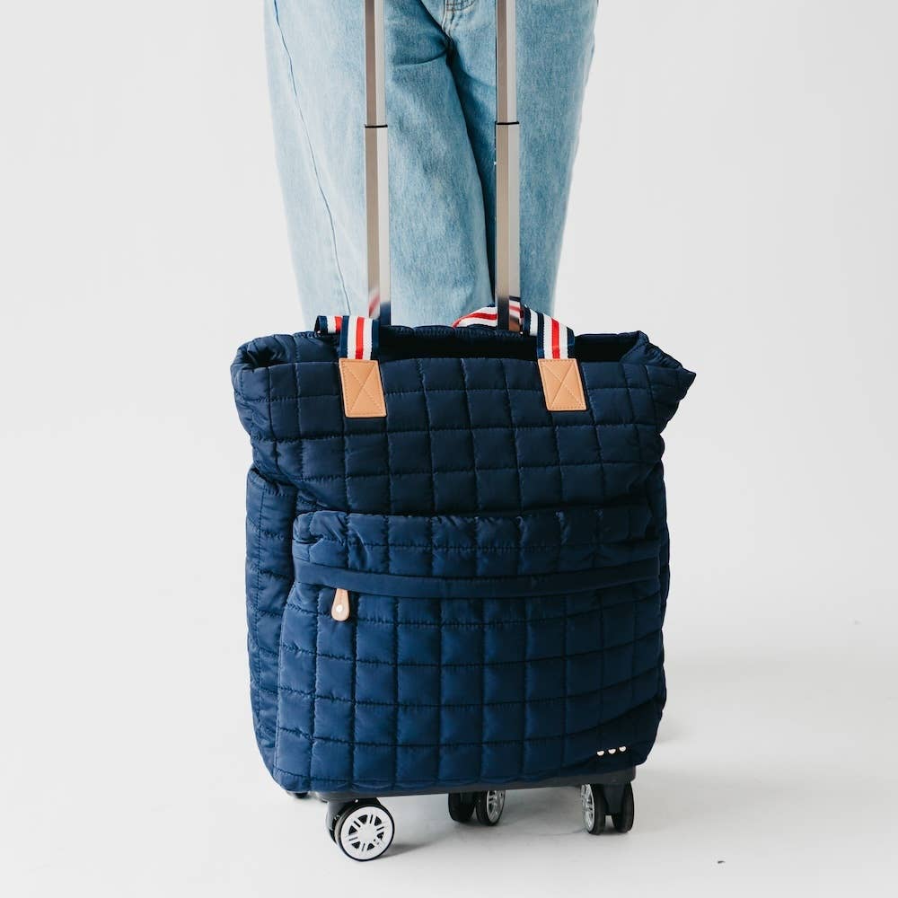Tenley Quilted Tote Roller Bag: Tan