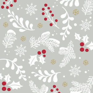 Paper Cocktail Napkins 20ct Grey Winter Christmas