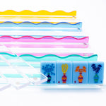 Wavy Acrylic Mahjong Racks | Many Colors | Magnetic Pushers: Multicolor