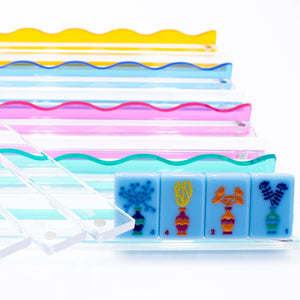 Wavy Acrylic Mahjong Racks | Many Colors | Magnetic Pushers: Multicolor
