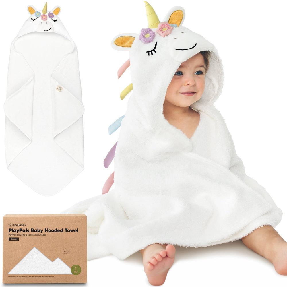 Playpals Hooded Baby Bath Towels - Unicorn