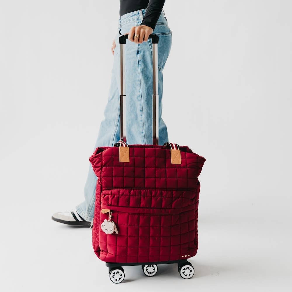 Tenley Quilted Tote Roller Bag: Tan