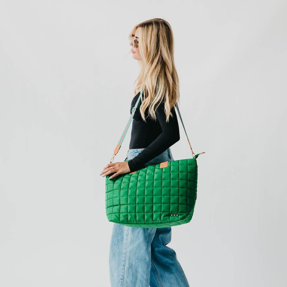 Day Dreamer Quilted Tote Bag: Blue