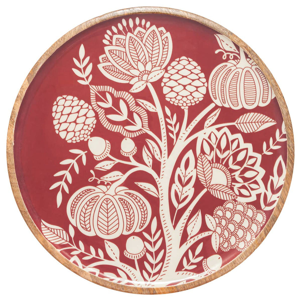 Francis 14" Round Mango Wood Platter Fall