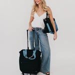 Tenley Quilted Tote Roller Bag: Black