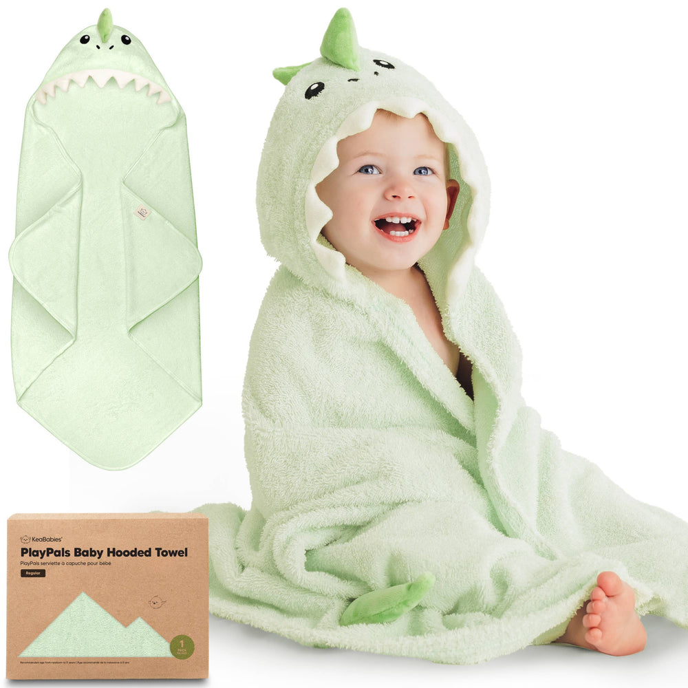 Playpals Hooded Baby Bath Towels for Newborn: Draco