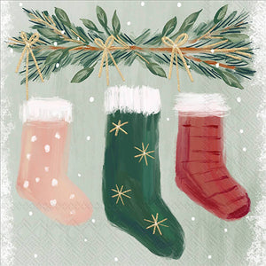 Paper Lunch Napkins 20/pack Gilded Greenery Stockings