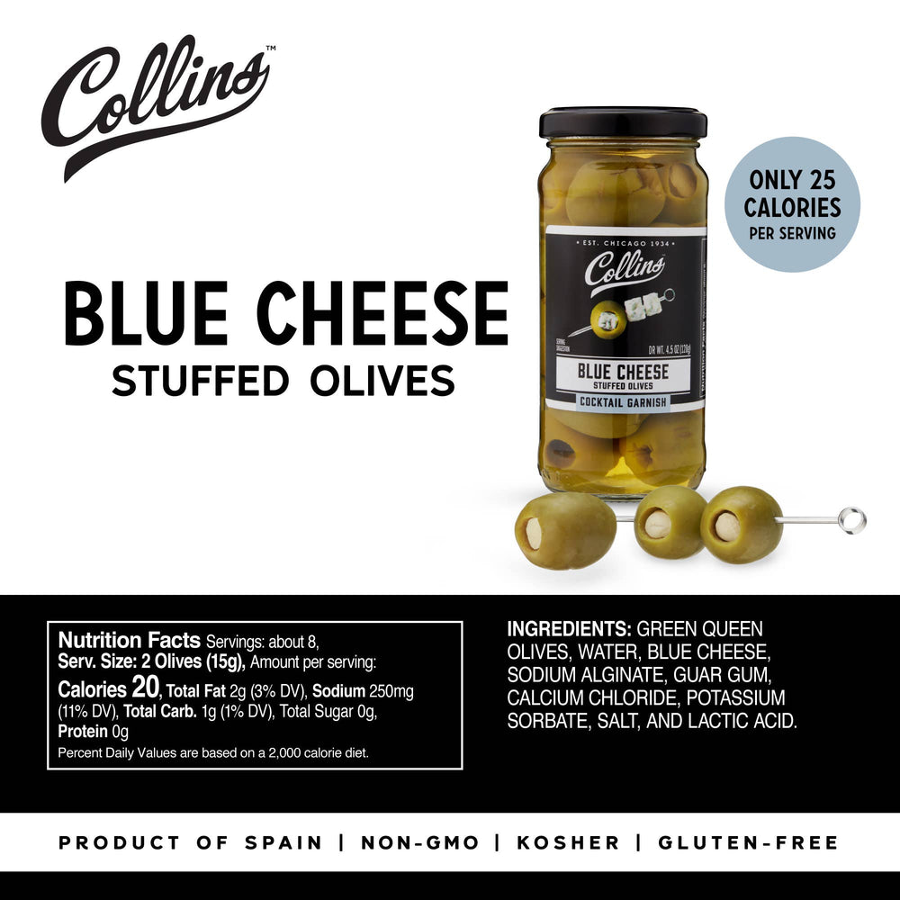 Gourmet Blue Cheese Stuffed Cocktail Olives 4.5 oz