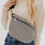 Woven Bum Bag: Checkered Black