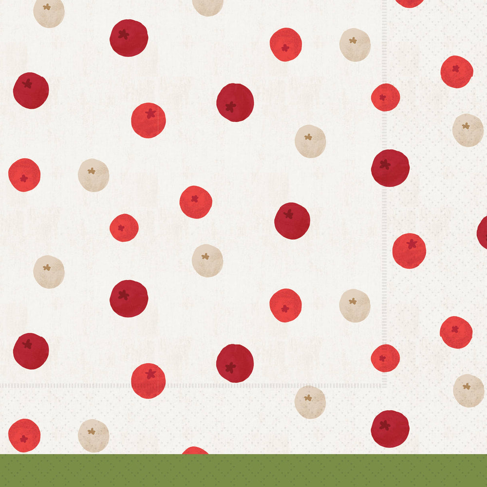 Paper Lunch Napkins 20ct Winter Berry Dots Christmas