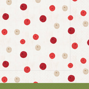 Paper Lunch Napkins 20ct Winter Berry Dots Christmas