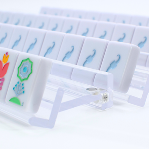 Wavy Acrylic Mahjong Racks | Many Colors | Magnetic Pushers: Multicolor