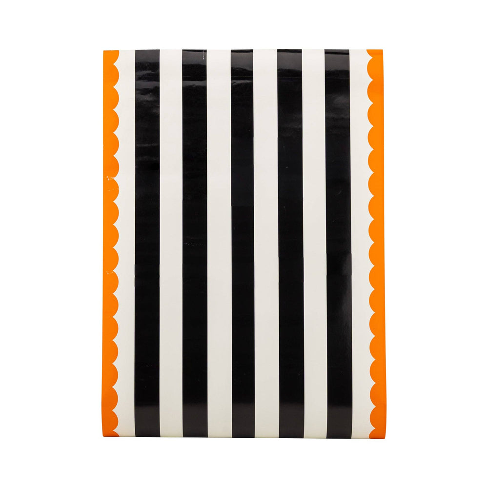 HPH1220 - Orange and Black Striped Paper Table Runner