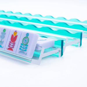 Wavy Acrylic Mahjong Racks | Many Colors | Magnetic Pushers: Multicolor