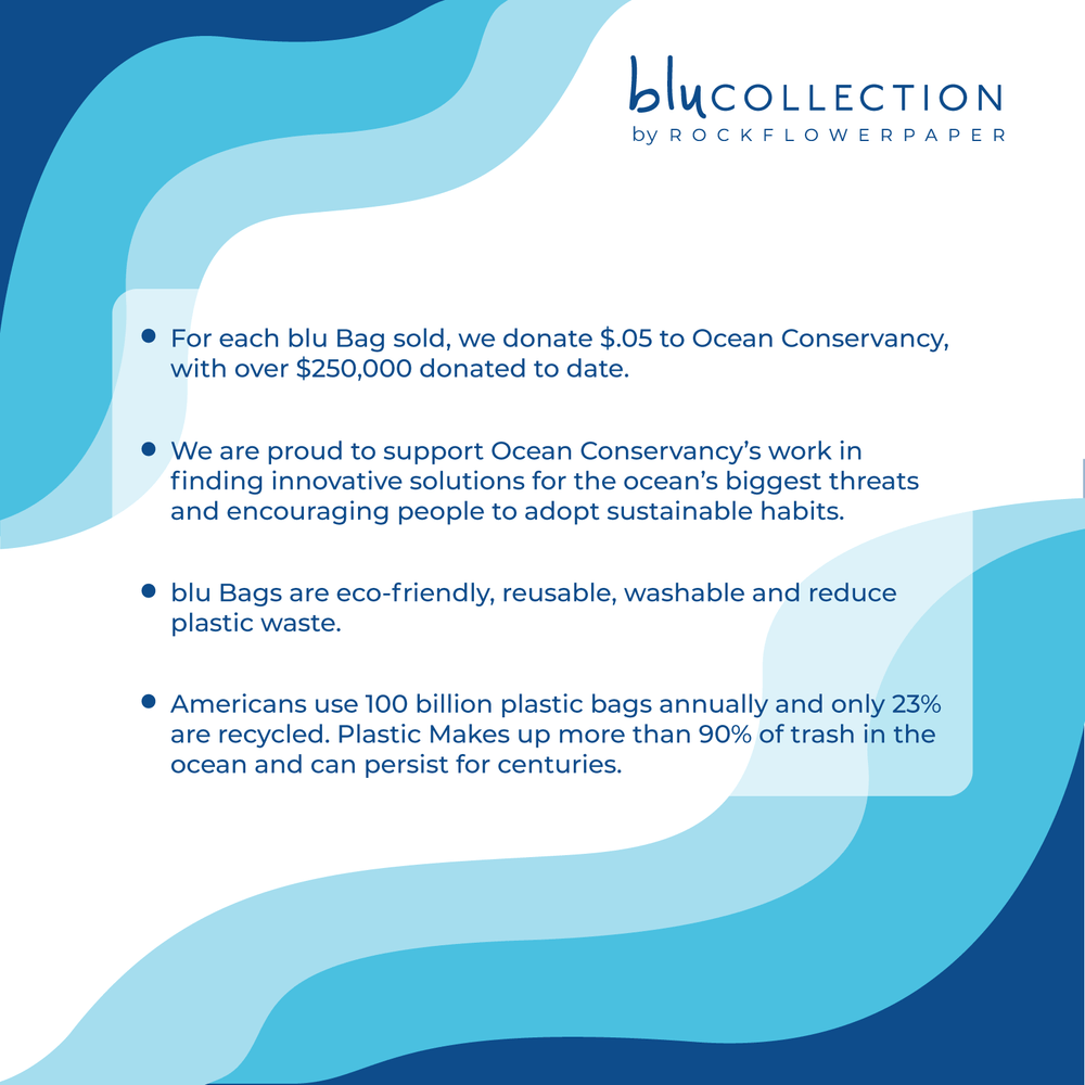 MODERN POPPY blu Bag Reusable Shopper Tote