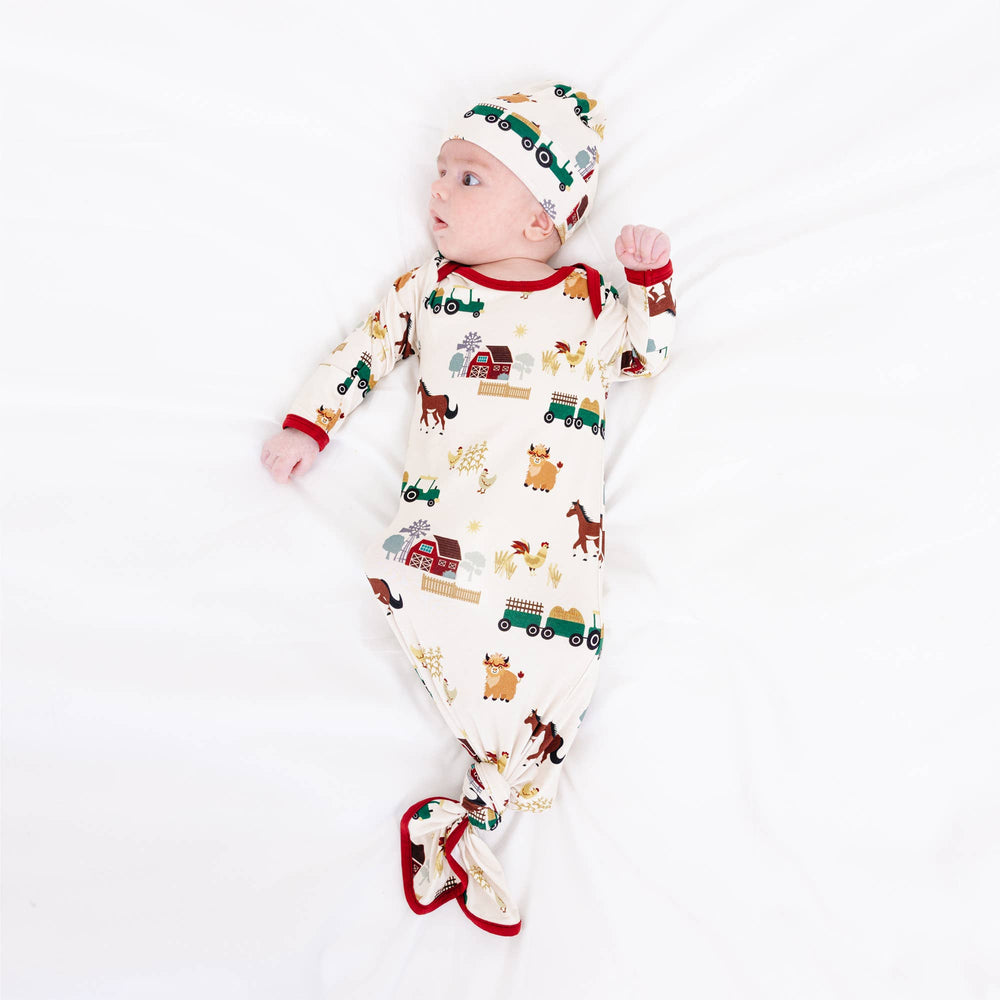 Newborn Gown Set - On the Farm