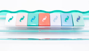Wavy Acrylic Mahjong Racks | Many Colors | Magnetic Pushers: Multicolor