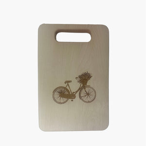 Maple Serving and Cutting Board with Handle - Bicycle