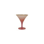 Cocktail Glass with Gold Color Rim, Pink