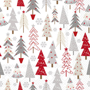 Paper Cocktail Napkins 20ct Trees All Over Christmas