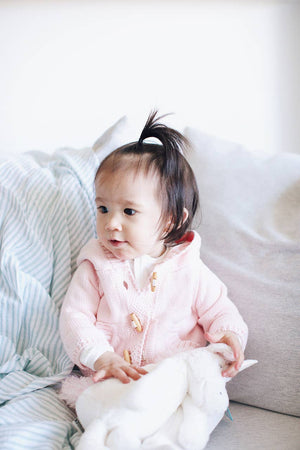 BABY KNIT HOODIE - PINK: 18-24