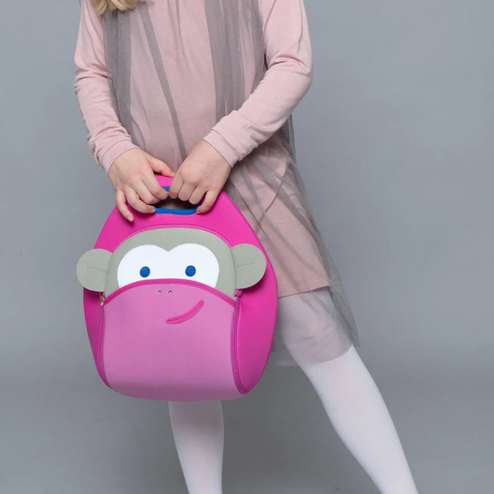 
            
                Load image into Gallery viewer, pink monkey kid lunch bag
            
        